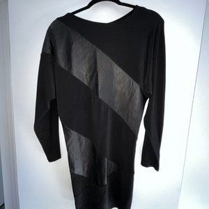 Alice + Olivia Leather Patch Shirt Dress